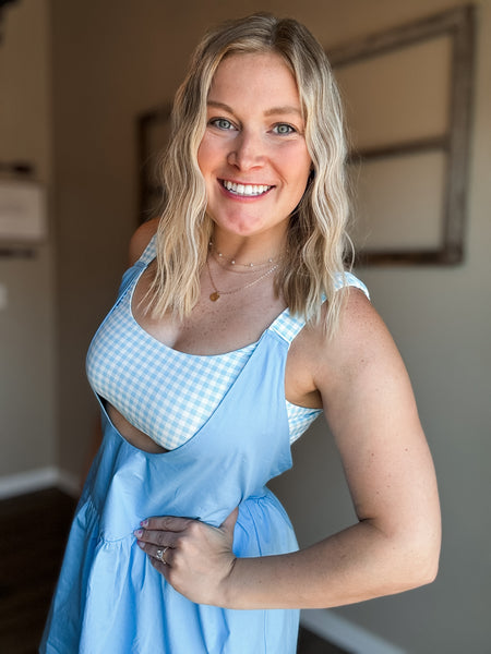 Set Point Gingham Active Dress - SIZE MEDIUM