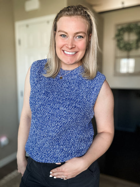 Ginny Sweater Vest Tank - Blue