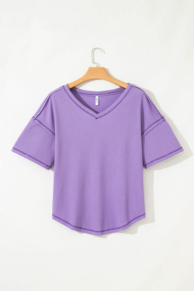 Lena Knit V-Neck Top - SIZE MEDIUM