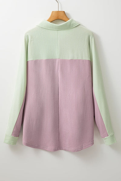Taffy Colorblock Ribbed Top - SIZE SMALL