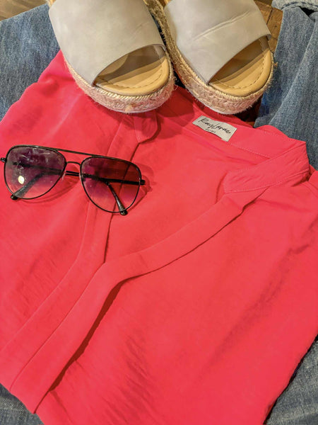 Keira V-Neck Top - SIZE MEDIUM