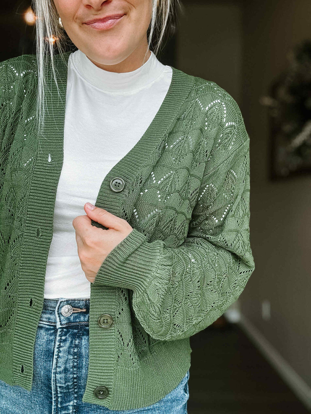 Langley Crochet Cardigan - SIZE MEDIUM