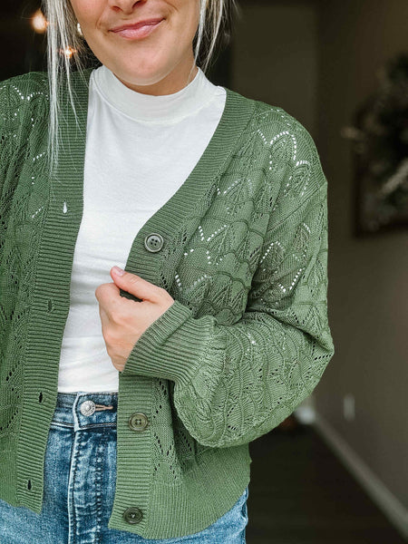 Langley Crochet Cardigan - SIZE MEDIUM