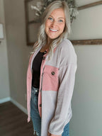 Ivy Ribbed Shacket - Mauve - SIZE SMALL