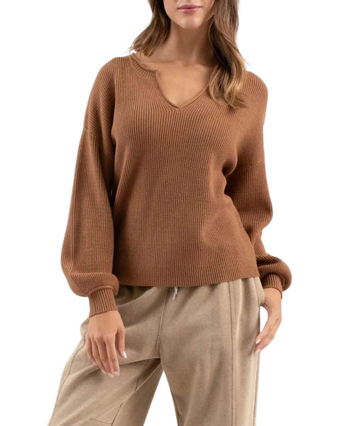 Jorie Notched Neckline Sweater