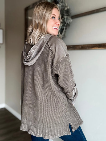 Quinley Waffle Knit Hoodie