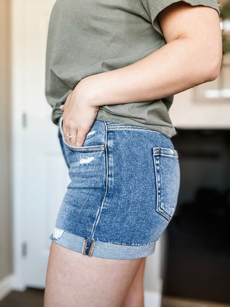 Brexley Mid Rise Cuffed Shorts