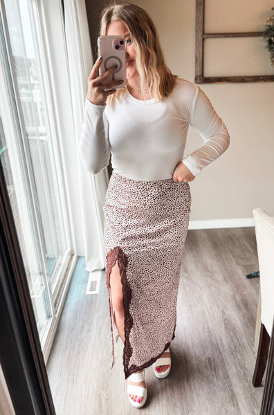 PREORDER Kassia Cheetah Lace Skirt