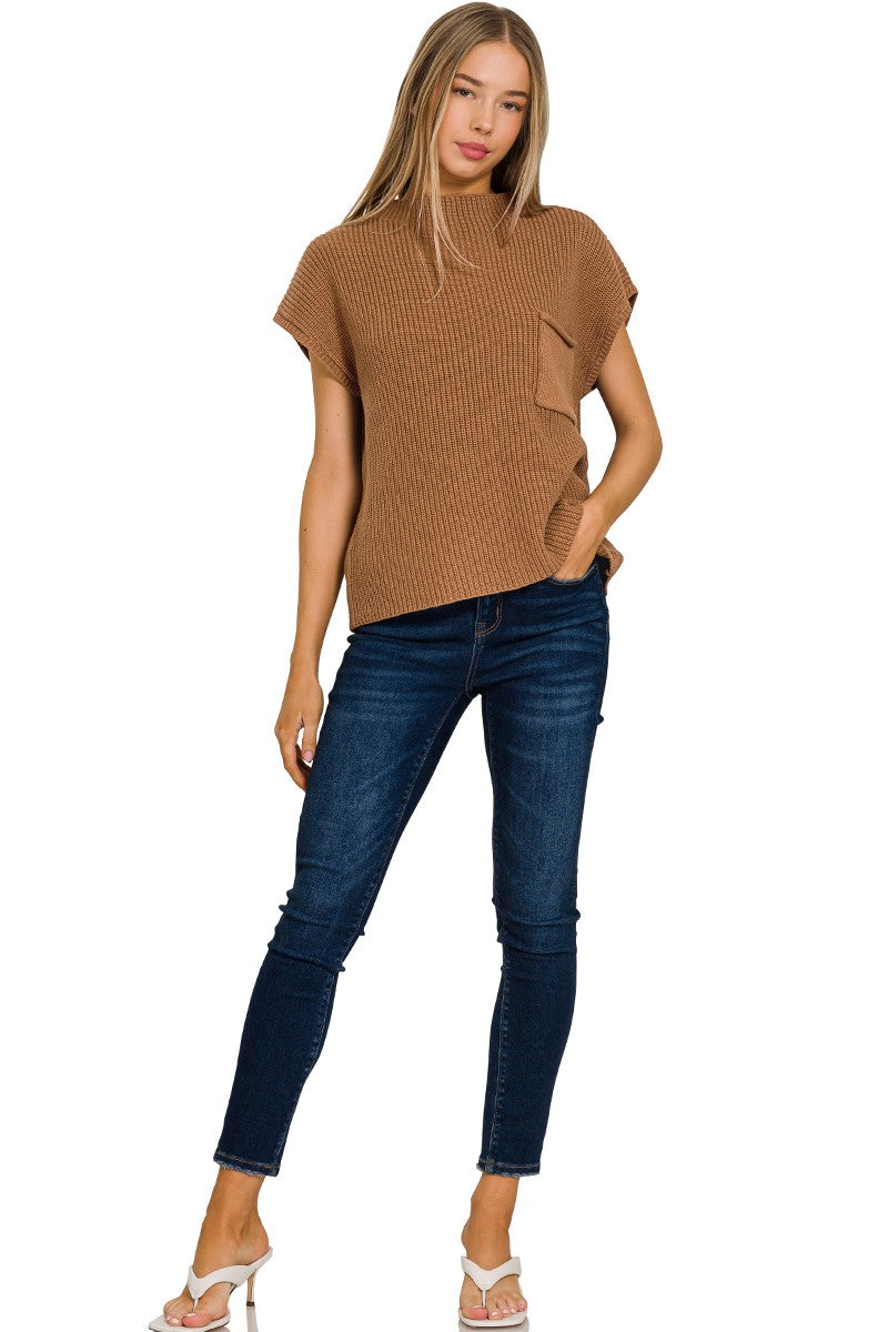 Sloane Sleeveless Knit Top - Deep Camel