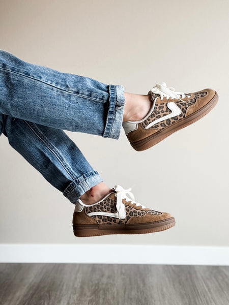 Giana Sneakers - Mocha Leopard - SIZE 9