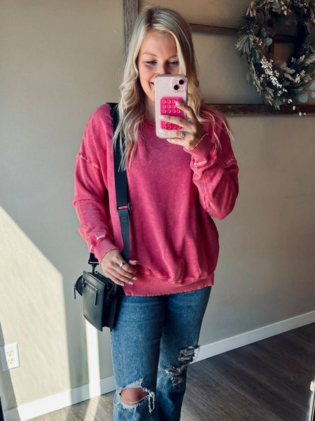 Shelby Acid Wash Pullover - SIZE LARGE