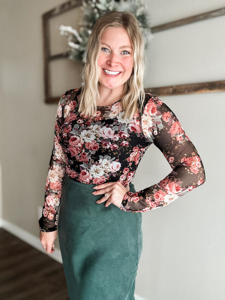 Ciela Suede Midi Skirt