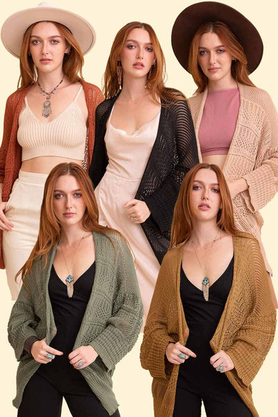 Kairi Netted Cardigan - Moss