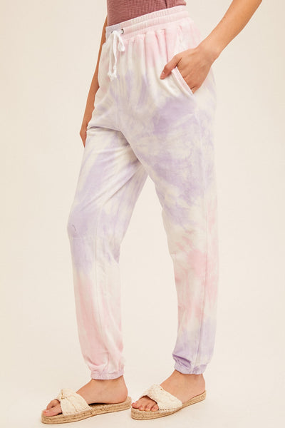 Cloud Nine Tie-Dye Joggers - Cotton Candy