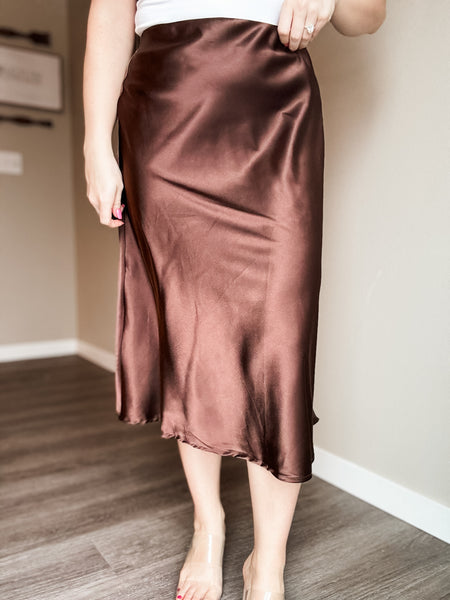 Annalea Satin Midi Skirt