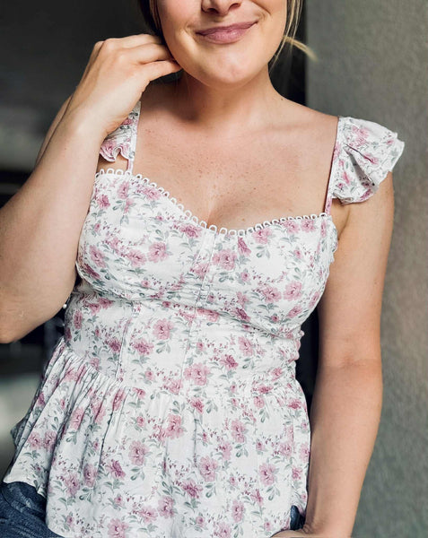 Sicily Floral Peplum Tank