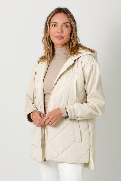 Juliet Mixed Sleeve Puffer Jacket - SIZE SMALL