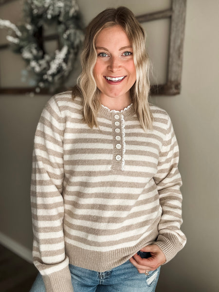 Pruitt Stripe Henley Sweater