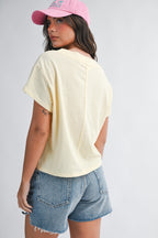 Matilda V Neck Tee - Butter