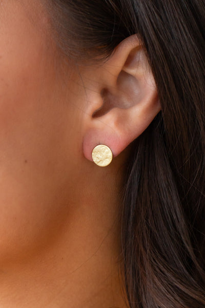 Lumen Hammered Stud Earring - Gold