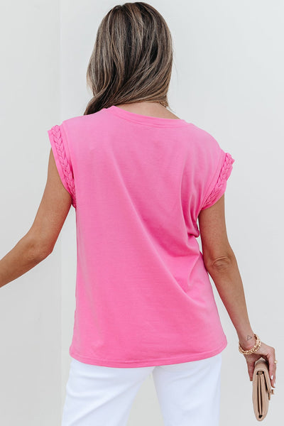 Tinsley Braided Sleeve Tee - SIZE MEDIUM