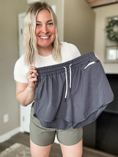 Saydee Lined Woven Shorts - Ash Grey