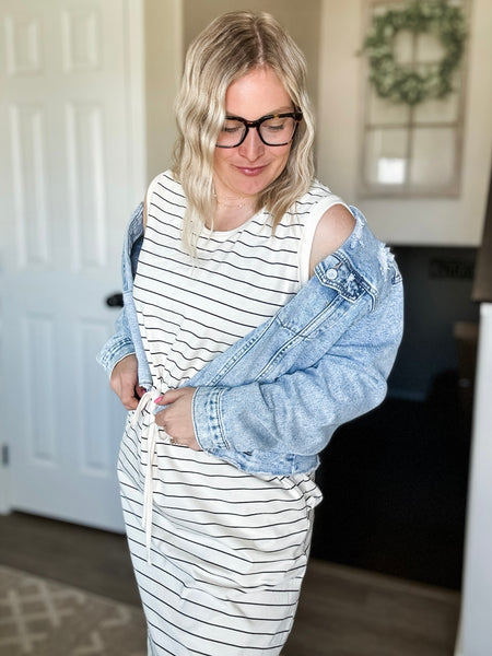 PREORDER Camillia Stripe Tie Dress