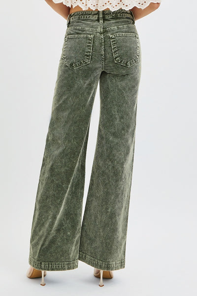 Miller Wide Leg Corduroy Pants - Forest