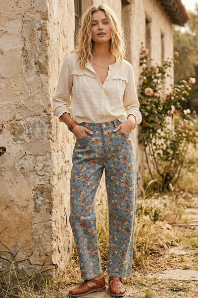 Painted Prairie Barrel Jeans