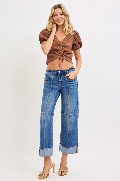 Taylor Cropped Wide Leg Jeans