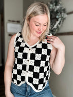 Ethel Crochet Checkered Vest
