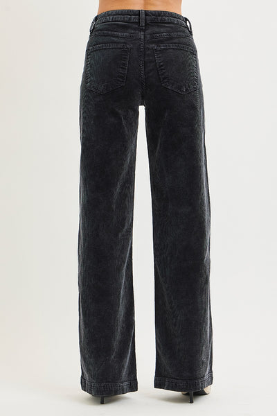 Miller Wide Leg Corduroy Pants - Black