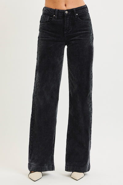 Miller Wide Leg Corduroy Pants - Black
