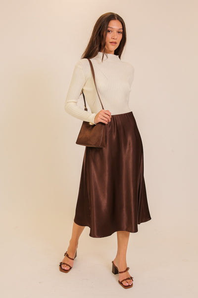 Annalea Satin Midi Skirt