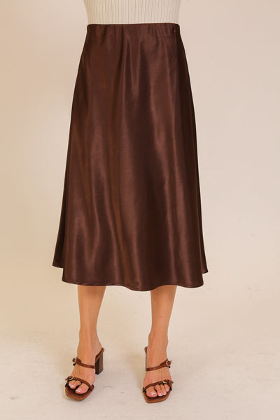Annalea Satin Midi Skirt