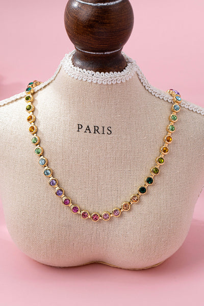 Radiant Spectrum Tennis Necklace
