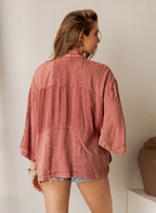 Whiskey Rose Textured Kimono