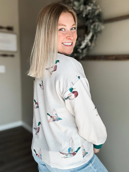 PREORDER Mallory Duck Print Pullover