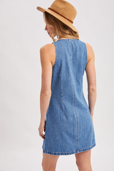 Kenedi Button Front Denim Dress