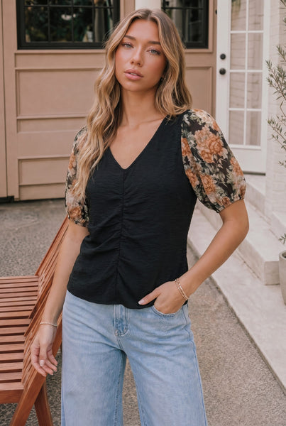 Carissa Floral Puff Sleeve Top