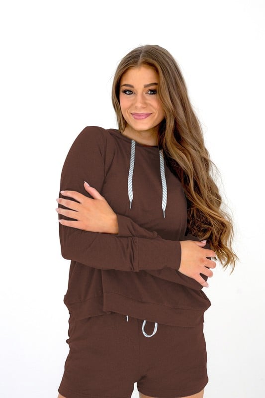 Verity Yoga Hoodie - Mahogany - SIZE SMALL