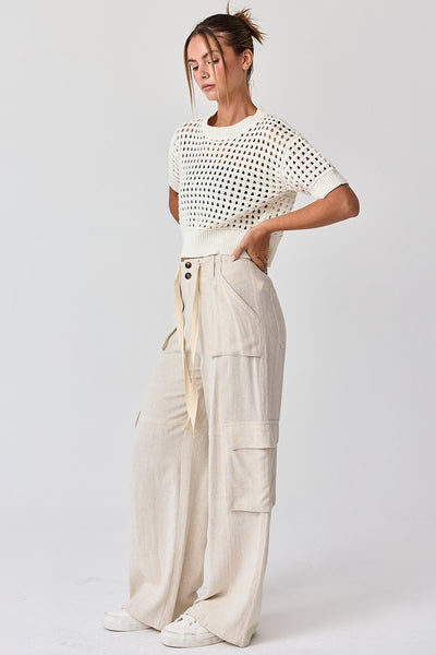 Alina Cropped Crochet Top - White