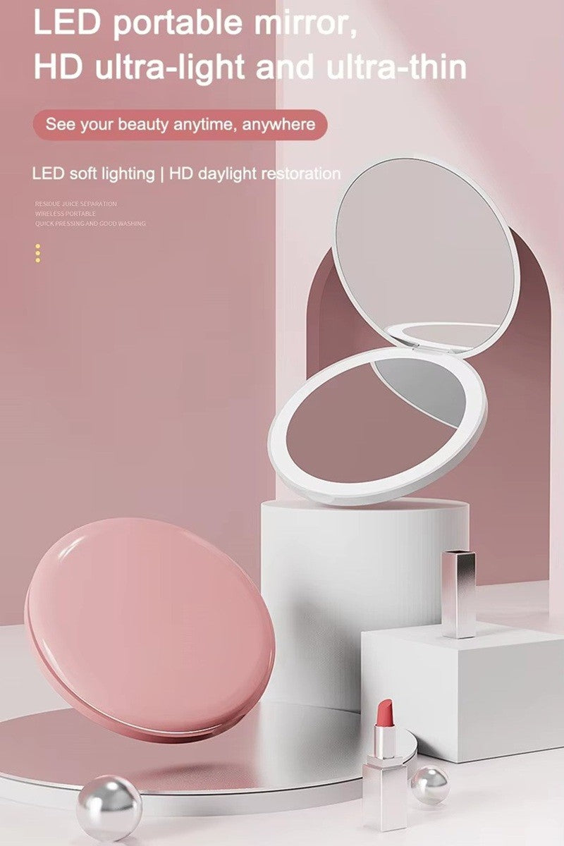 Soft Glam Compact Mirror - Pink