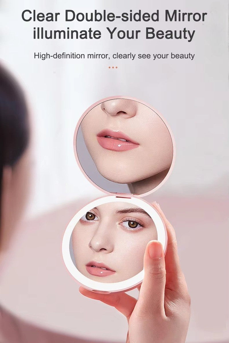 Soft Glam Compact Mirror - Pink