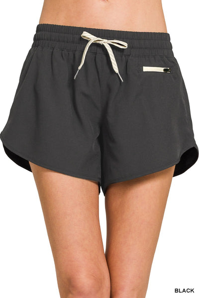 Saydee Lined Woven Shorts - Black