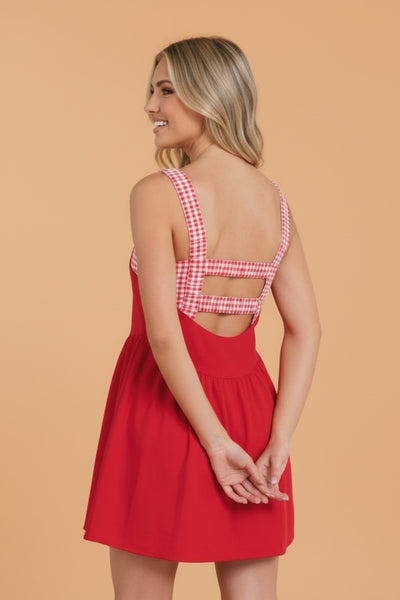 Set Point Gingham Active Dress - SIZE MEDIUM