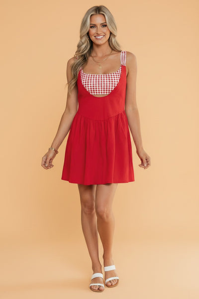 Set Point Gingham Active Dress - SIZE MEDIUM