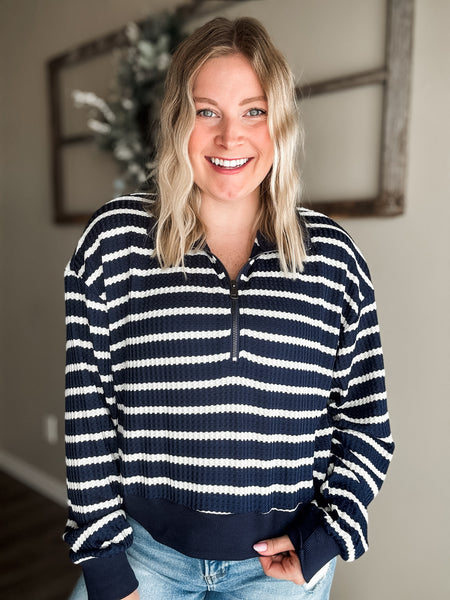PREORDER Lively Stripe Half Zip Pullover