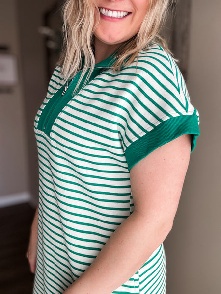 PREORDER Augusta Stripe Zip Dress