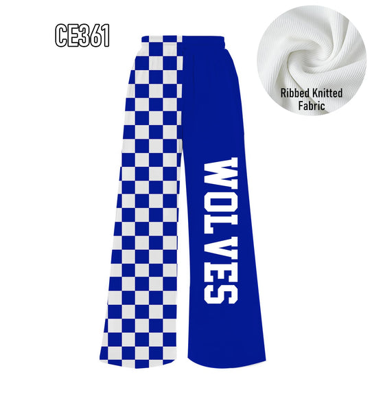 PREORDER Spiritwear Checkered Split Leg Bottom - WOLVES
